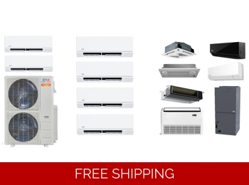 C&H 6-Zone 23 SEER2 Mini Split H-Heat Pump AC (-22°F) E-Star: 12 EER/11 HSPF (R454B)